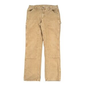 Old Navy Mens Straight Built-In Flex Double Knee Carpenter Pants Tan Fits 34x30